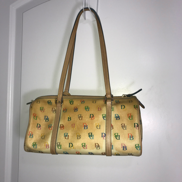 Dooney & Bourke Y2K Rainbow Signature Logo Monogram Satchel EUC - Picture 4 of 9
